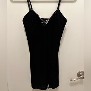 Fredericks of Hollywood velvet mini dress